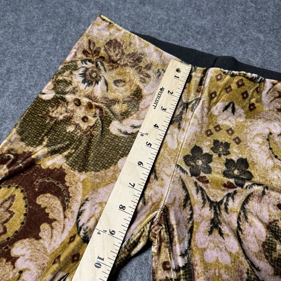 Free People Women's Velvet Flare Bell Bottom Pull On Pant Pattern Size XS Boho - Picture 8 of 10